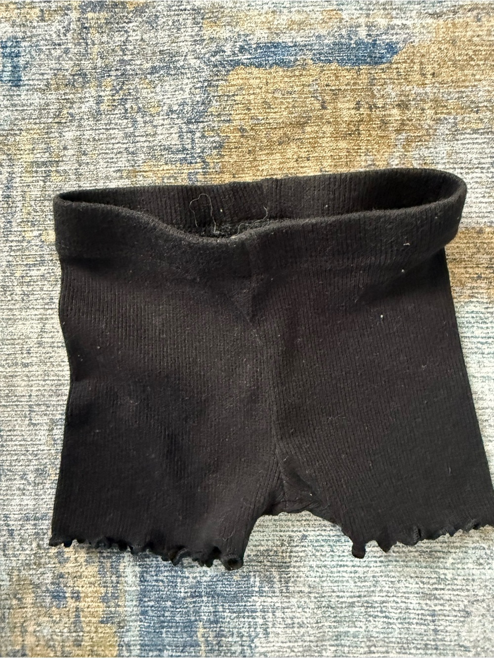 Garanimals Black Ribbed Girls' Shorts with Lettuce Hem